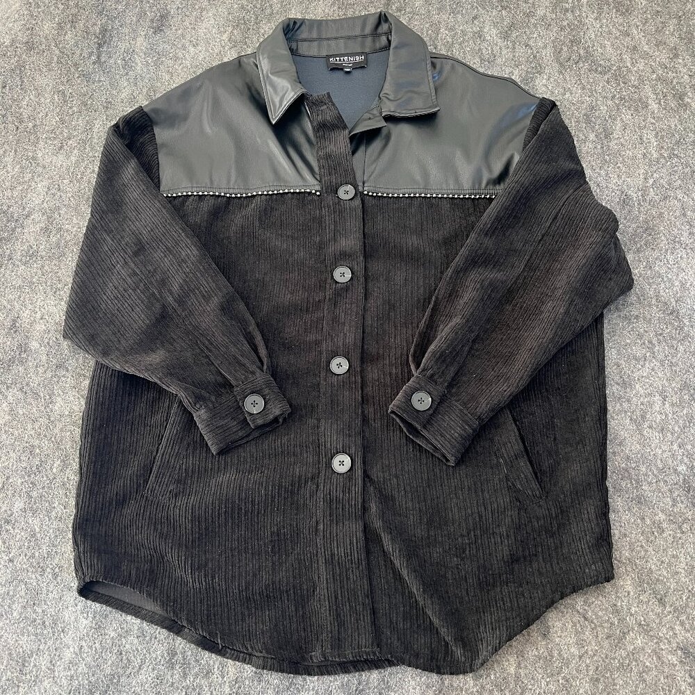 KITTENISH by Jesse James Decker‎ lightweight black western shacket Womens Medium
